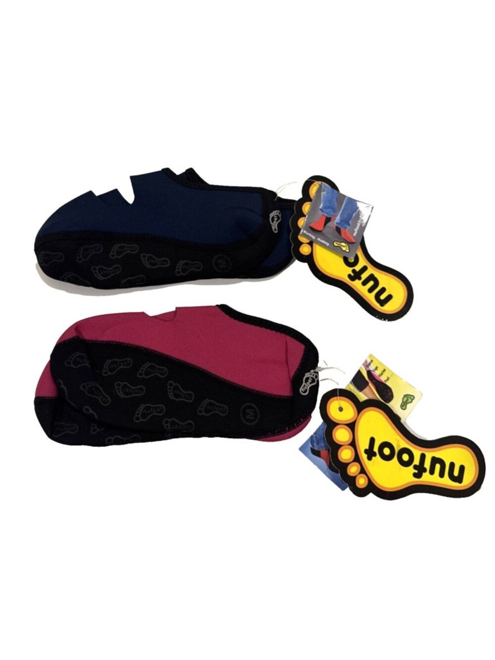 NuFoot Womens Anti-slip Flexible Breathable Flat Slipper Socks 2 Pair Size Med